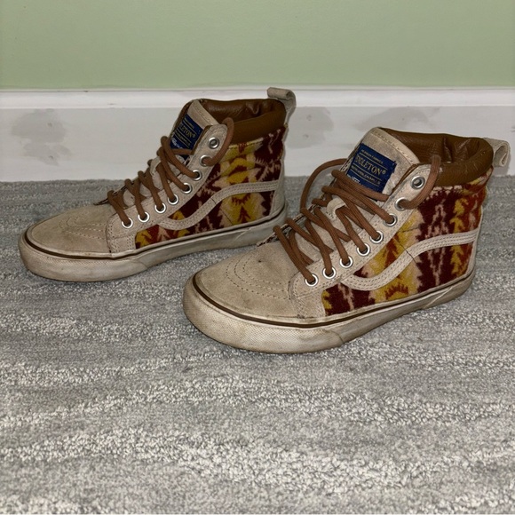 Vans X Pendleton Tribal Mountain Edition High Top Suede Sneakers Women’s Size 6 - Picture 2 of 8